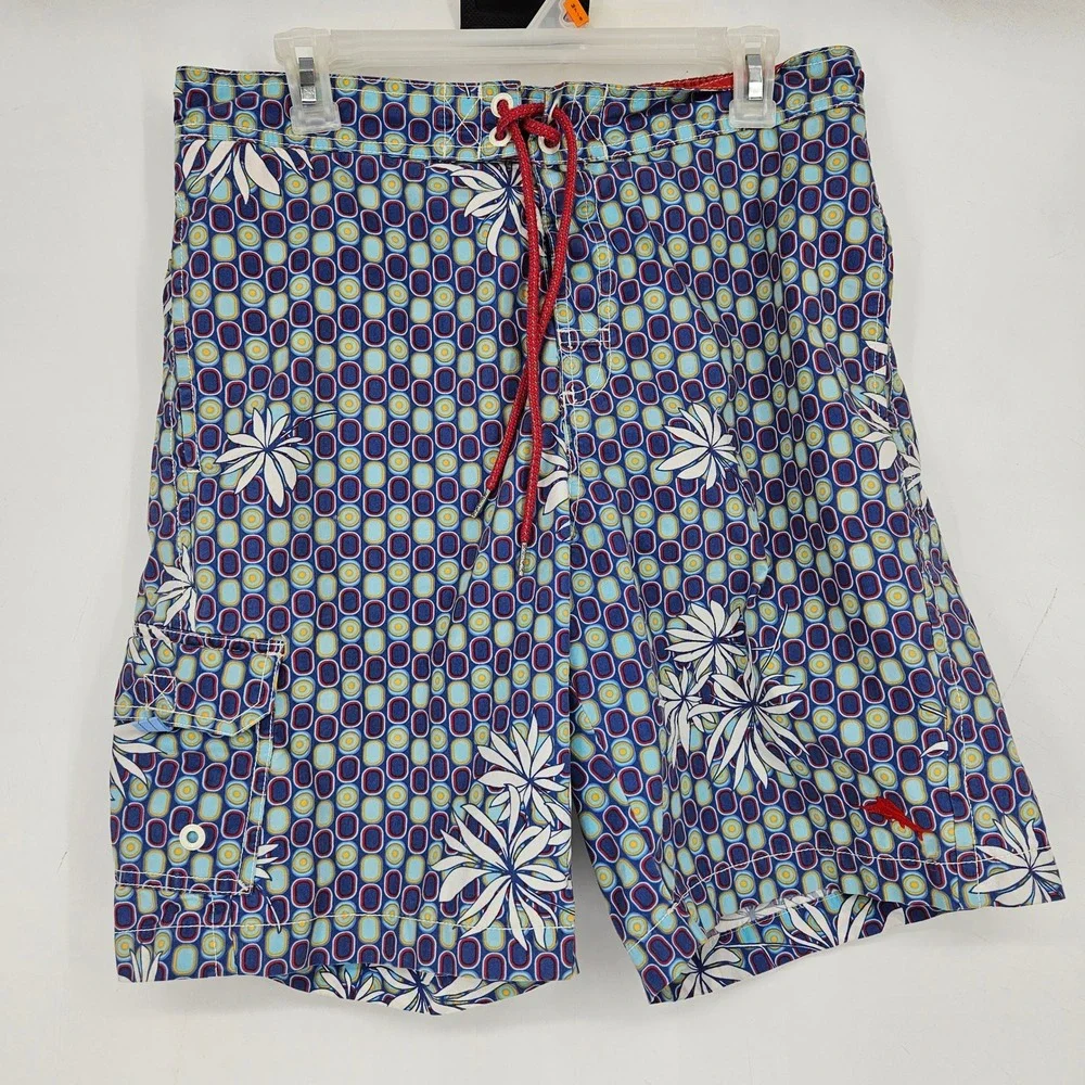 Tommy Bahama Swim Trunks Mens Medium Lined‎ AOP Floral Relax Summer Beach